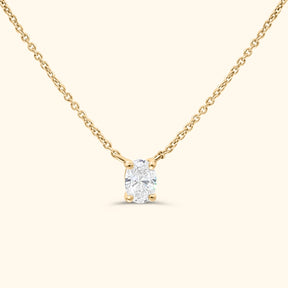 Oval Diamond Necklace 0.7 ct | 14 Karat Gold