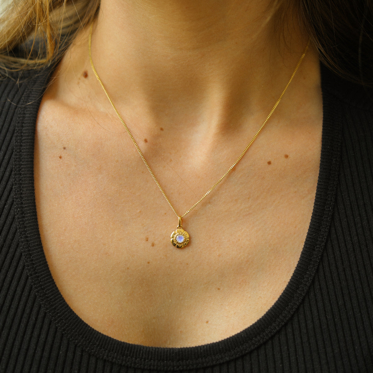 Maansteen Ketting Bloem | Gold Plated